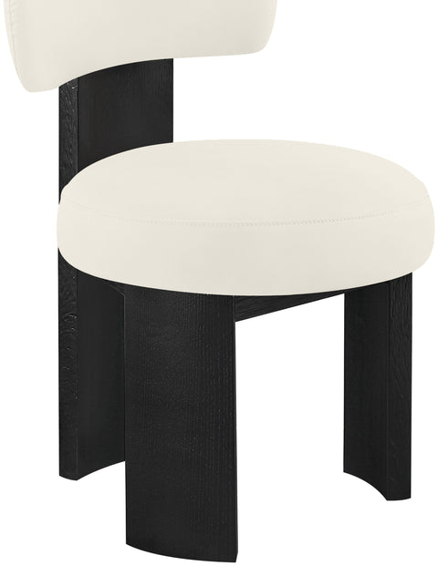 Paloma Cream Vegan Leather Upholstered Dining Chair, 2-Piece (Style 3) (Style 2)