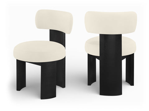 Paloma Cream Vegan Leather Upholstered Dining Chair, 2-Piece (Style 3) (Style 2)