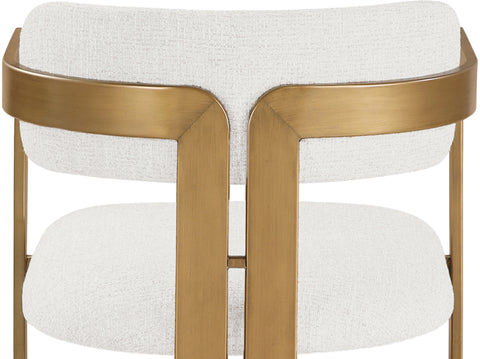 Veda Cream Linen Textured Fabric Upholstered Dining Chair, 2-Piece