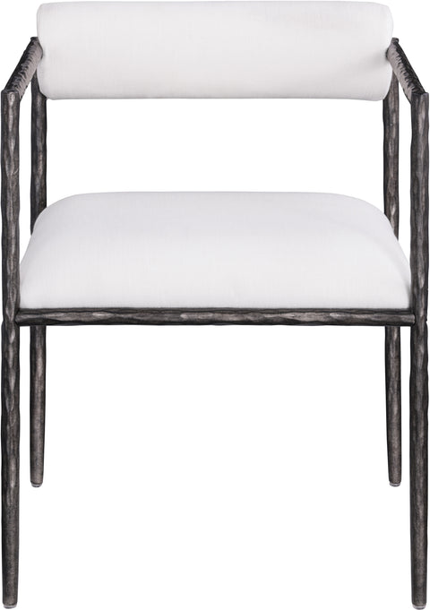 Hadley Cream Linen Textured Fabric Upholstered Dining Chair, 2-Piece
