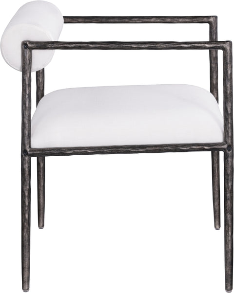 Hadley Cream Linen Textured Fabric Upholstered Dining Chair, 2-Piece