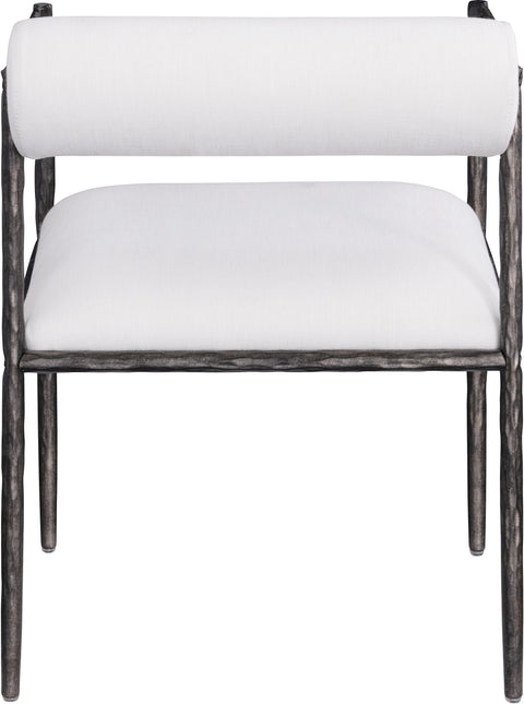 Hadley Cream Linen Textured Fabric Upholstered Dining Chair, 2-Piece