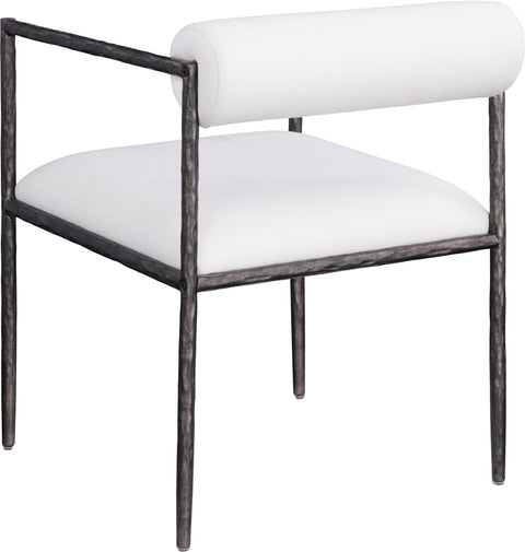 Hadley Cream Linen Textured Fabric Upholstered Dining Chair, 2-Piece