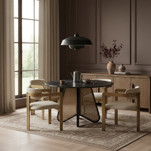Veda Beige Vegan Leather Upholstered Dining Chair, 2-Piece
