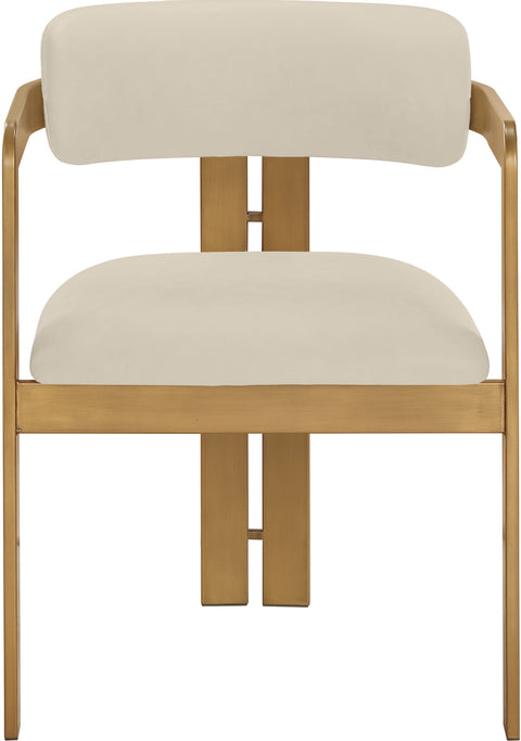 Veda Beige Vegan Leather Upholstered Dining Chair, 2-Piece