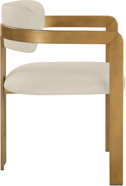Veda Beige Vegan Leather Upholstered Dining Chair, 2-Piece