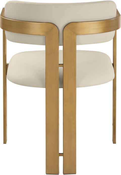 Veda Beige Vegan Leather Upholstered Dining Chair, 2-Piece