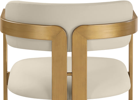 Veda Beige Vegan Leather Upholstered Dining Chair, 2-Piece