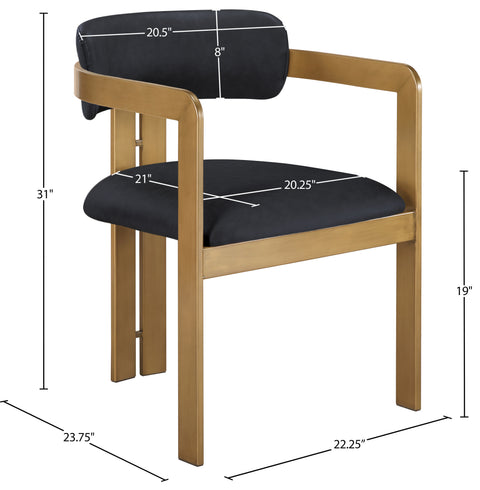 Veda Black Vegan Leather Upholstered Dining Chair, 2-Piece