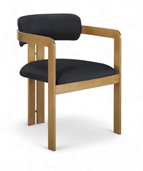 Veda Black Vegan Leather Upholstered Dining Chair, 2-Piece
