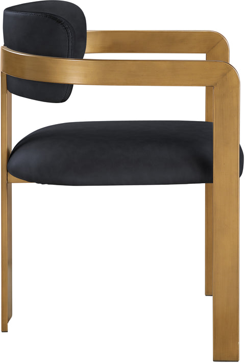 Veda Black Vegan Leather Upholstered Dining Chair, 2-Piece