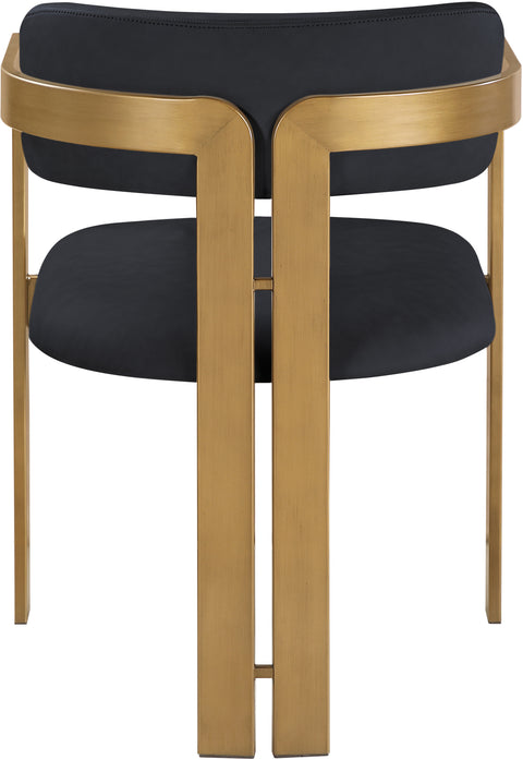 Veda Black Vegan Leather Upholstered Dining Chair, 2-Piece