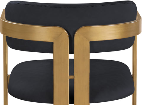 Veda Black Vegan Leather Upholstered Dining Chair, 2-Piece