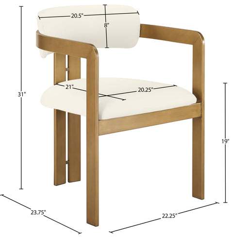 Veda Cream Vegan Leather Upholstered Dining Chair, 2-Piece (Style 3)