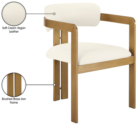 Veda Cream Vegan Leather Upholstered Dining Chair, 2-Piece (Style 3)