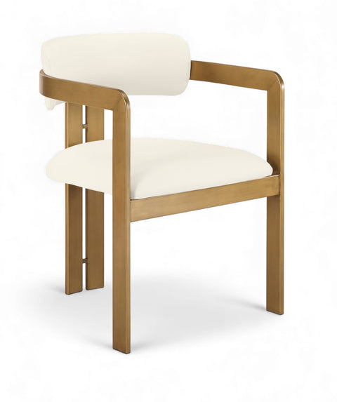 Veda Cream Vegan Leather Upholstered Dining Chair, 2-Piece (Style 3)