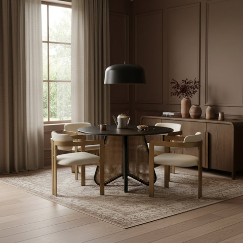 Veda Cream Vegan Leather Upholstered Dining Chair, 2-Piece (Style 3)