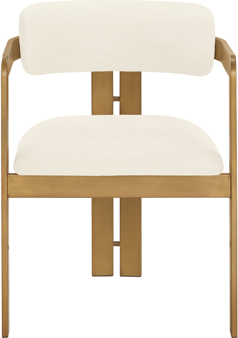 Veda Cream Vegan Leather Upholstered Dining Chair, 2-Piece (Style 3)