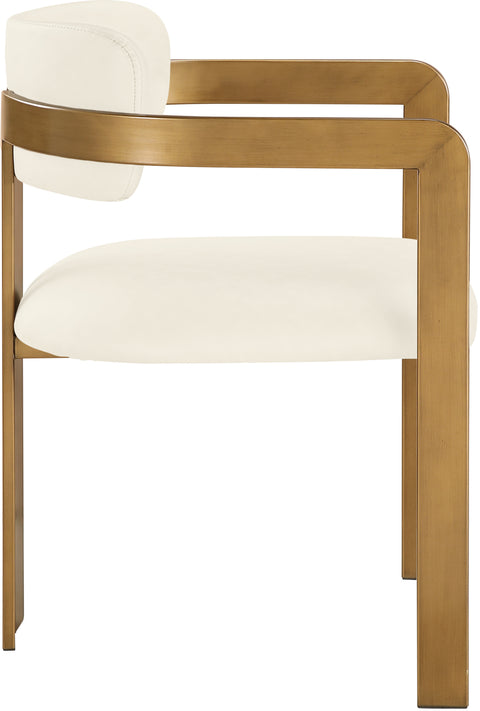 Veda Cream Vegan Leather Upholstered Dining Chair, 2-Piece (Style 3)