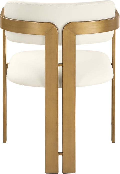 Veda Cream Vegan Leather Upholstered Dining Chair, 2-Piece (Style 3)