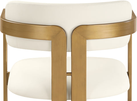 Veda Cream Vegan Leather Upholstered Dining Chair, 2-Piece (Style 3)