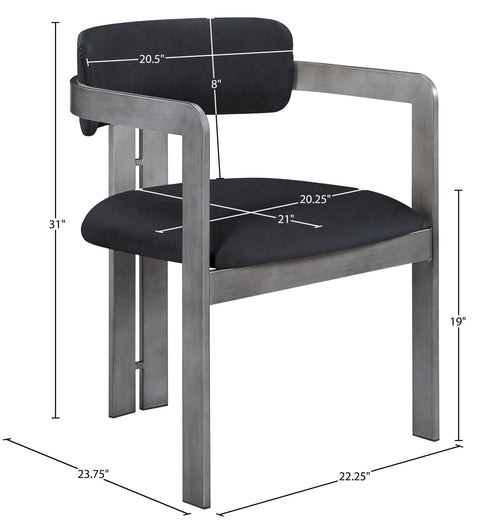 Veda Black Vegan Leather Upholstered Dining Chair, 2-Piece (Style 2)