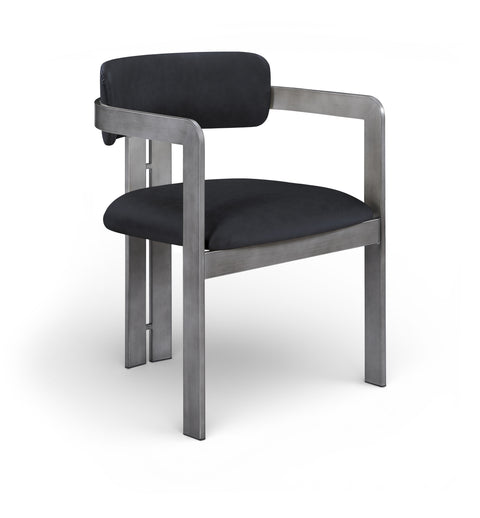 Veda Black Vegan Leather Upholstered Dining Chair, 2-Piece (Style 2)