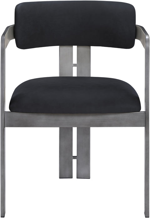 Veda Black Vegan Leather Upholstered Dining Chair, 2-Piece (Style 2)