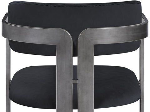 Veda Black Vegan Leather Upholstered Dining Chair, 2-Piece (Style 2)