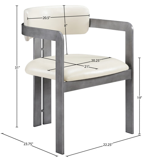 Veda Cream Vegan Leather Upholstered Dining Chair, 2-Piece (Style 4)