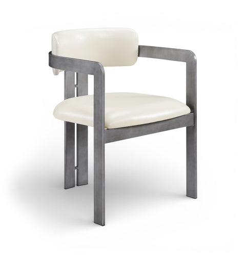 Veda Cream Vegan Leather Upholstered Dining Chair, 2-Piece (Style 4)
