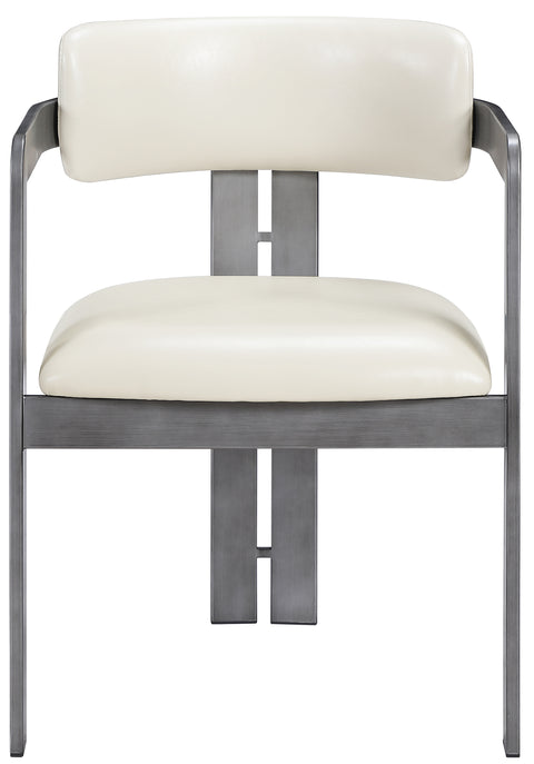Veda Cream Vegan Leather Upholstered Dining Chair, 2-Piece (Style 4)