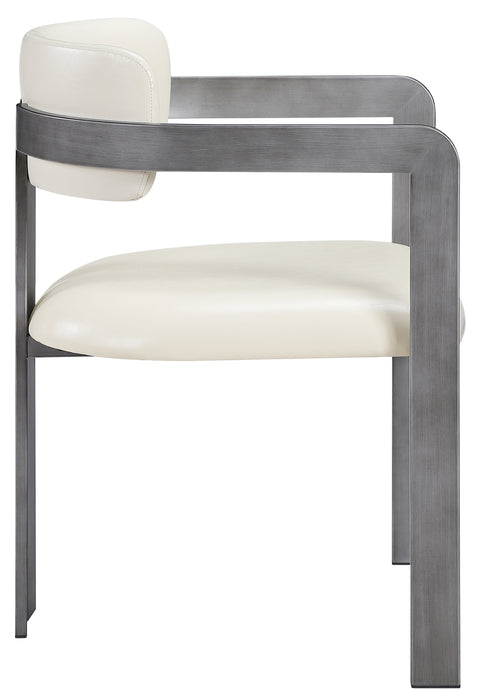 Veda Cream Vegan Leather Upholstered Dining Chair, 2-Piece (Style 4)