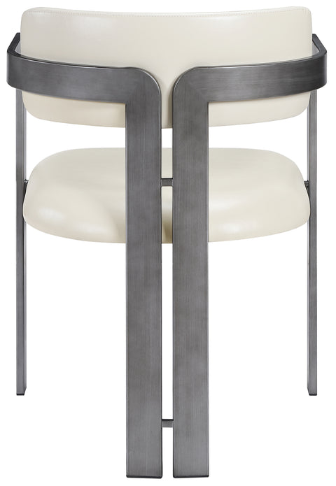 Veda Cream Vegan Leather Upholstered Dining Chair, 2-Piece (Style 4)