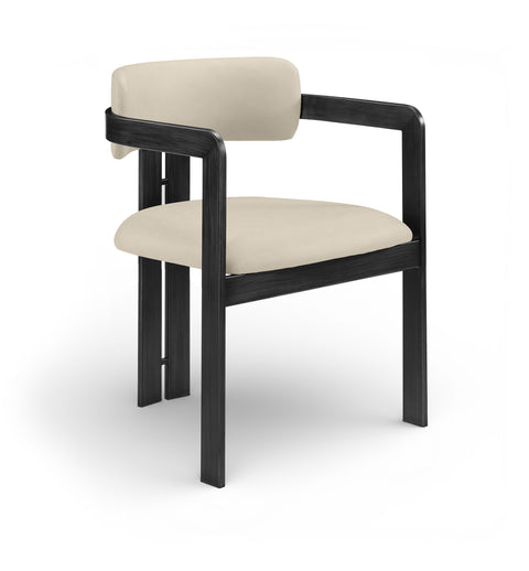 Veda Beige Vegan Leather Upholstered Dining Chair, 2-Piece (Style 2)