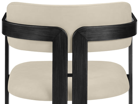 Veda Beige Vegan Leather Upholstered Dining Chair, 2-Piece (Style 2)