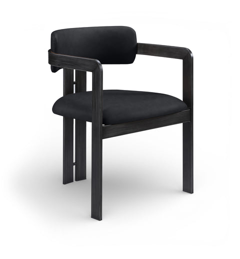 Veda Black Vegan Leather Upholstered Dining Chair, 2-Piece (Style 3)