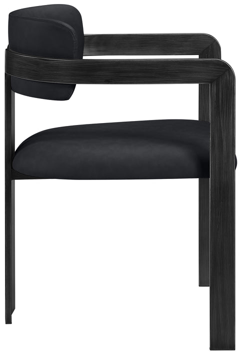 Veda Black Vegan Leather Upholstered Dining Chair, 2-Piece (Style 3)