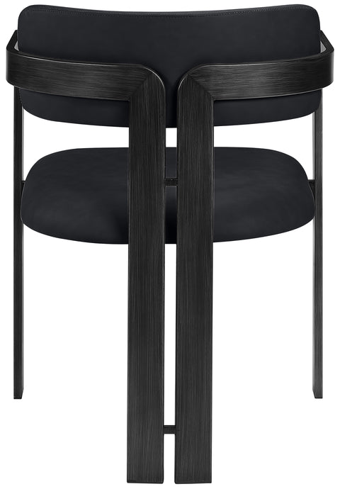Veda Black Vegan Leather Upholstered Dining Chair, 2-Piece (Style 3)