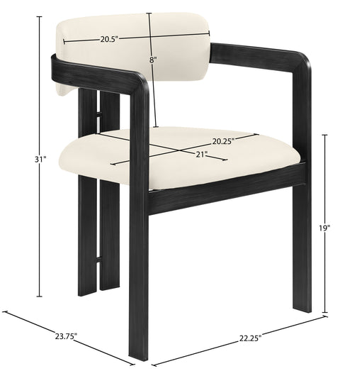 Veda Cream Vegan Leather Upholstered Dining Chair, 2-Piece (Style 5)
