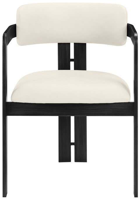 Veda Cream Vegan Leather Upholstered Dining Chair, 2-Piece (Style 5)