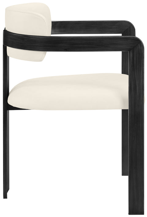Veda Cream Vegan Leather Upholstered Dining Chair, 2-Piece (Style 5)