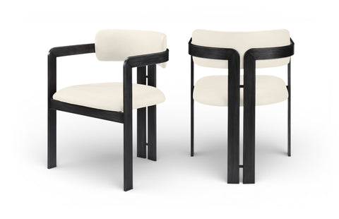 Veda Cream Vegan Leather Upholstered Dining Chair, 2-Piece (Style 5)