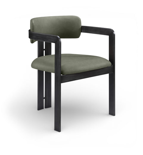 Veda Green Vegan Leather Upholstered Dining Chair, 2-Piece