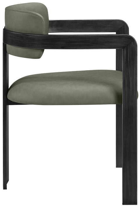 Veda Green Vegan Leather Upholstered Dining Chair, 2-Piece