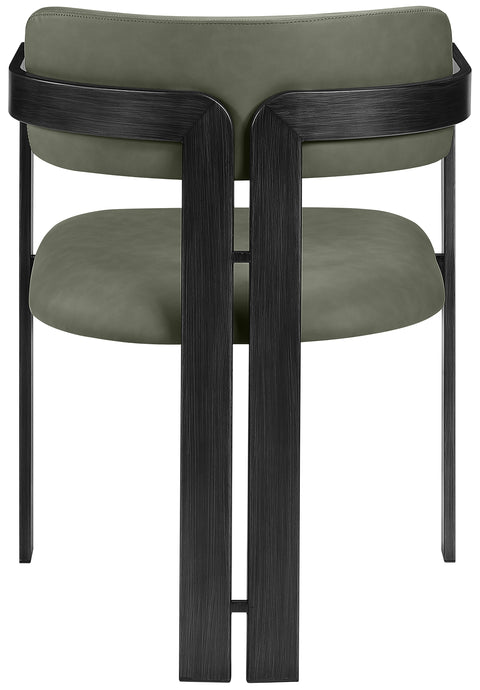 Veda Green Vegan Leather Upholstered Dining Chair, 2-Piece