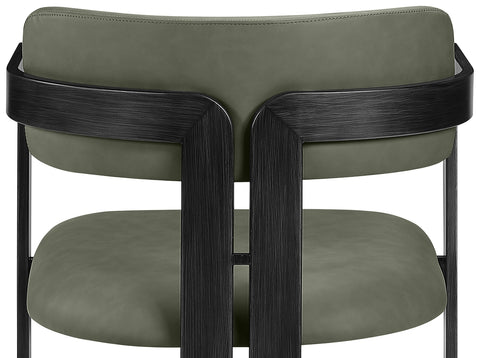 Veda Green Vegan Leather Upholstered Dining Chair, 2-Piece