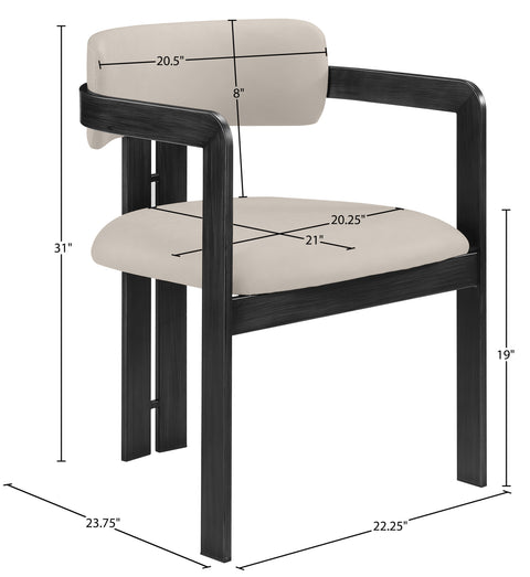 Veda Taupe Vegan Leather Upholstered Dining Chair, 2-Piece