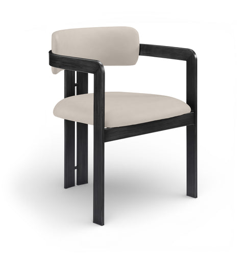 Veda Taupe Vegan Leather Upholstered Dining Chair, 2-Piece