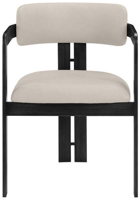 Veda Taupe Vegan Leather Upholstered Dining Chair, 2-Piece